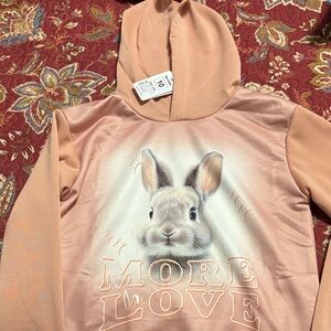 Kids Peach Bunny Hoodie